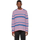 Acne Studios Pink and Blue Stripe Nimah Sweater