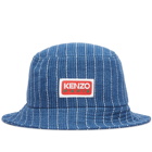 Kenzo Paris Men's Kenzo Sashiko Bucket Hat in Medium Stone Blue Denim