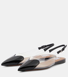 Alaïa Le Cœur patent leather and PU slingback flats