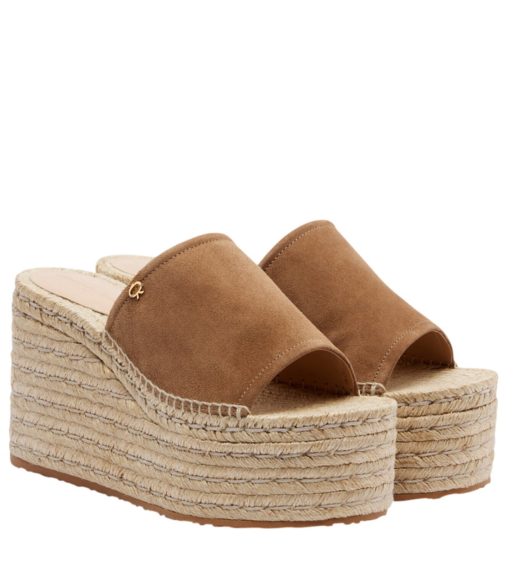 Photo: Gianvito Rossi Suede espadrille wedges