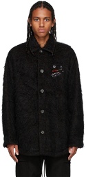 Song for the Mute Black Mohair Oversized Painter's Jacket