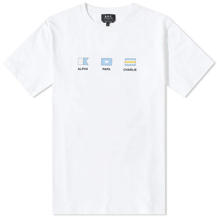 Photo: A.P.C. Men's A.P.C Evan Nautical Logo T-Shirt in White