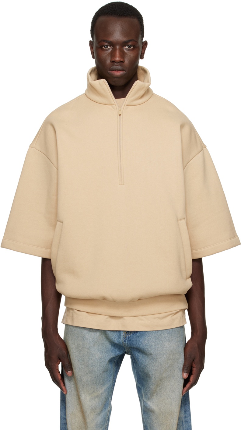 Photo: Essentials Beige Half-Zip Sweatshirt