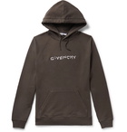 Givenchy - Logo-Emboidered Loopback Cotton-Jersey Hoodie - Charcoal