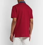Gucci - Embroidered Stretch-Cotton Piqué Polo Shirt - Red