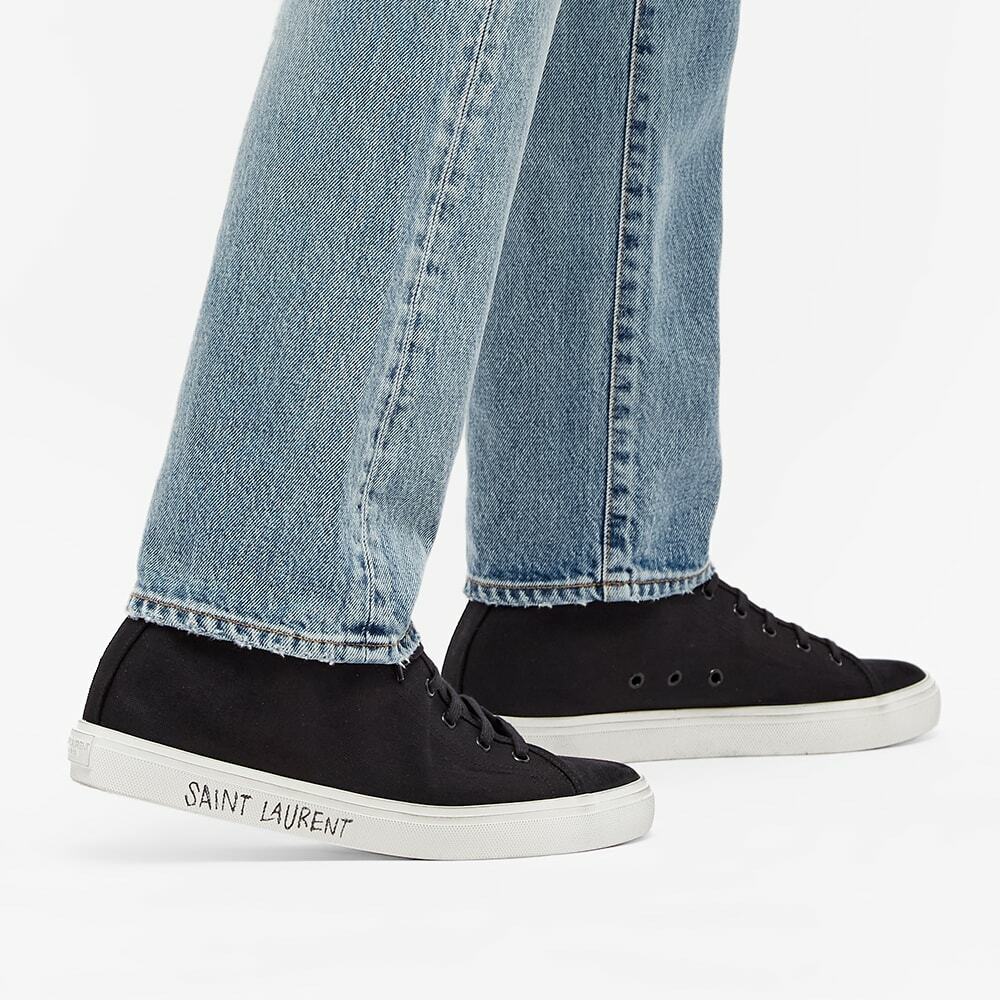 Saint Laurent Men's Malibu Logo Sole Mid Sneakers in Black
