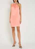 Stella Mccartney Embellished-choker Asymmetric Satin Mini Dress Light Pink