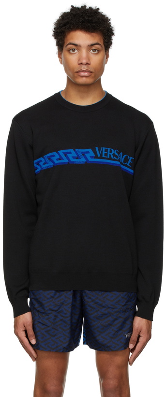 Photo: Versace Black Greca & Logo Sweater