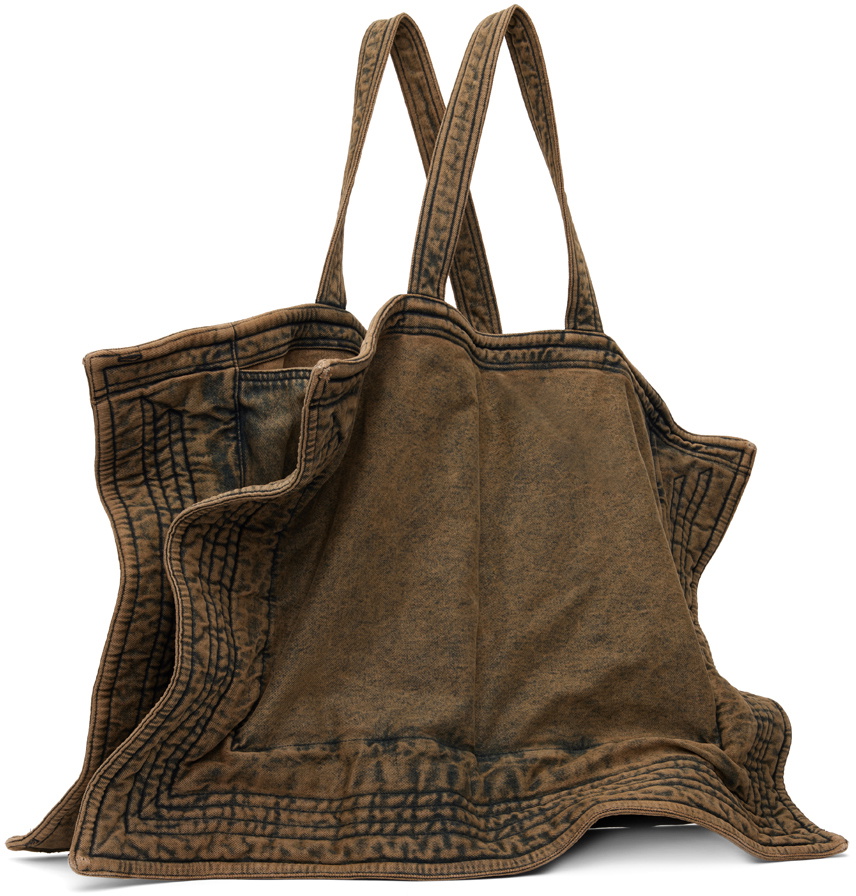 Y/Project Beige Maxi Wire Cabas Denim Tote