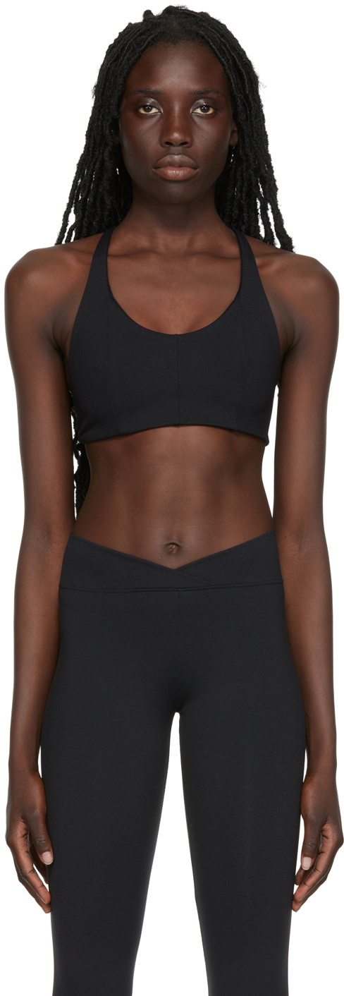 Live the Process Black Corset Grid Sport Bra