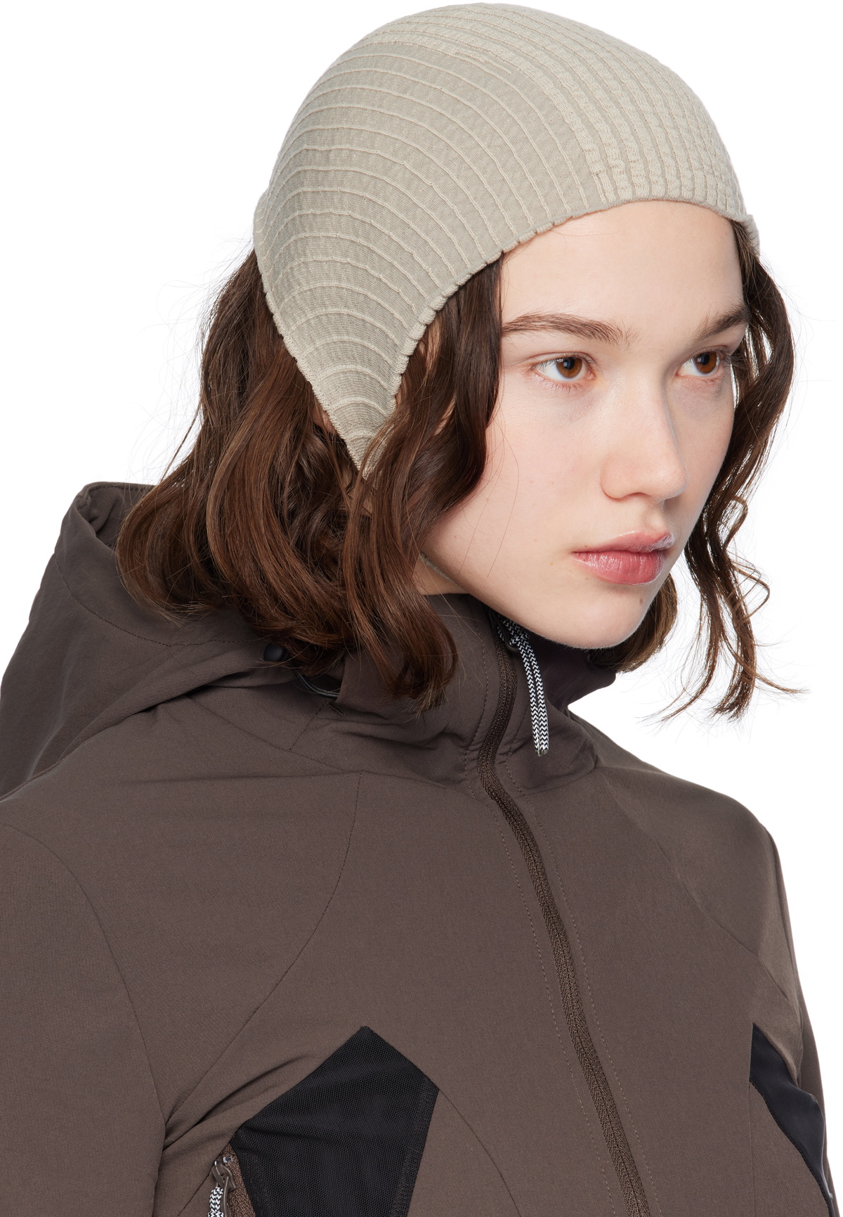 ROA Beige Wavy Bonnet Hat