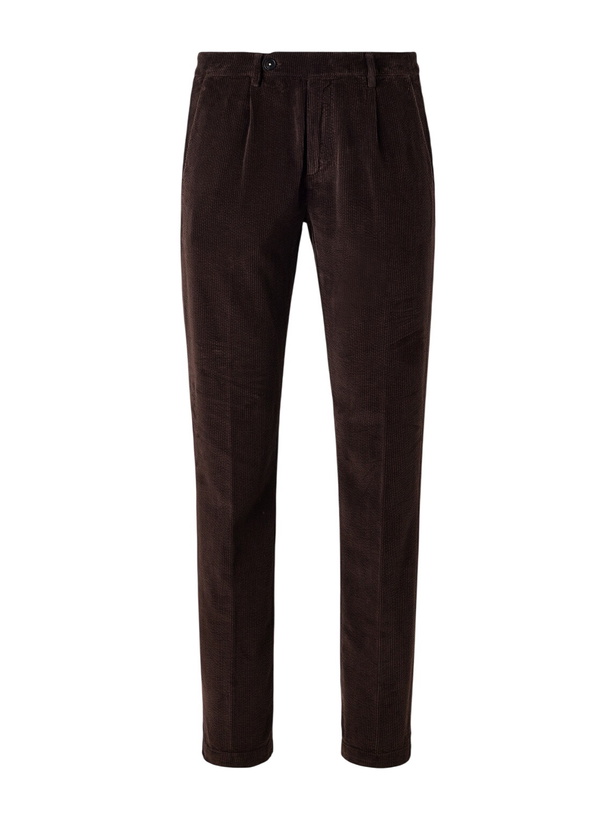 Photo: Massimo Alba - Ionio2 Straight-Leg Cotton-Corduroy Trousers - Brown