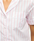 Brooks Brothers Women's Cotton Poplin Striped Pajama Set | Pink
