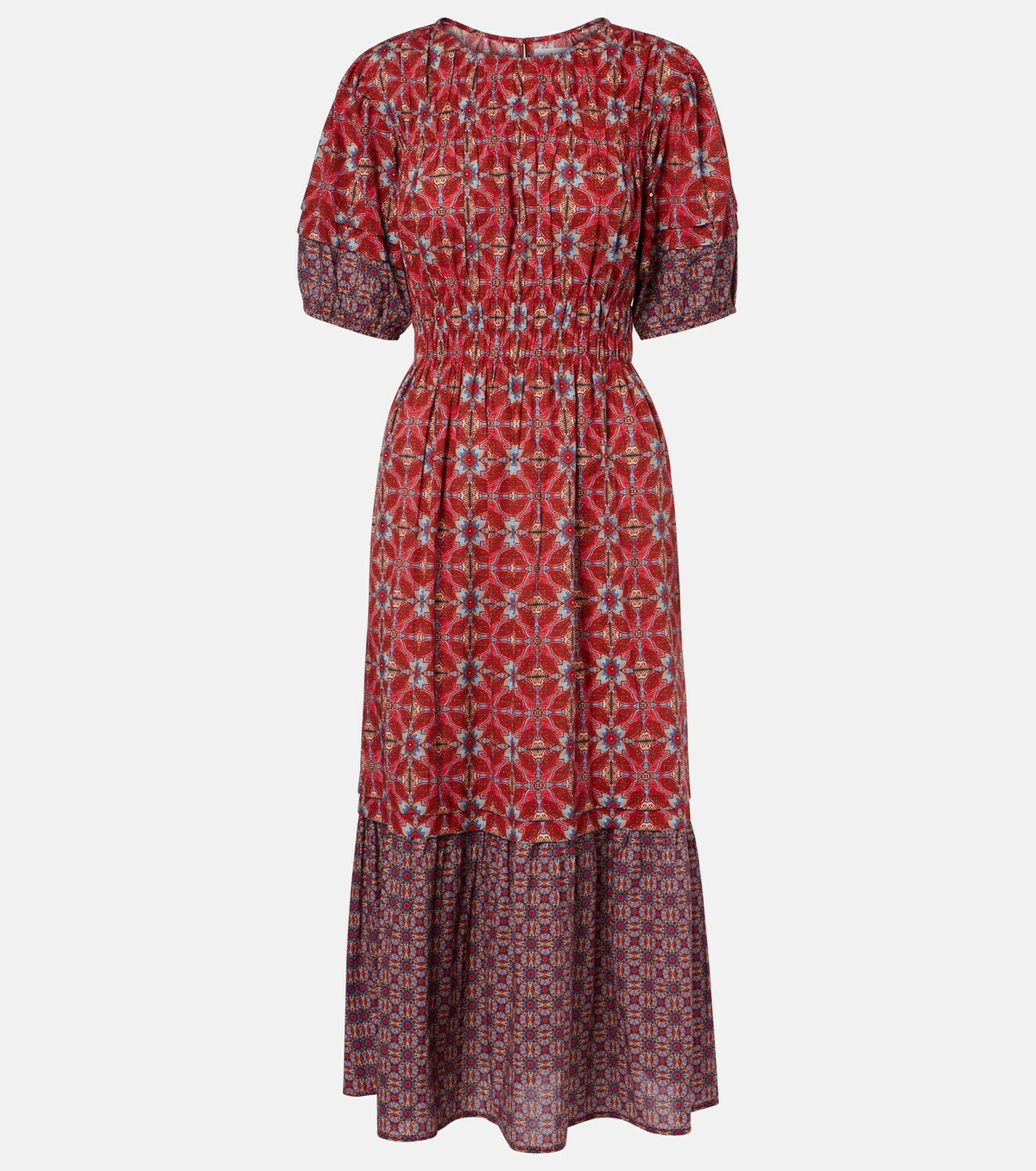 Velvet Maela printed cotton midi dress