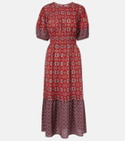 Velvet Maela printed cotton midi dress