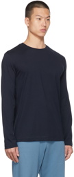 Dries Van Noten Navy Supima Cotton Long Sleeve T-Shirt