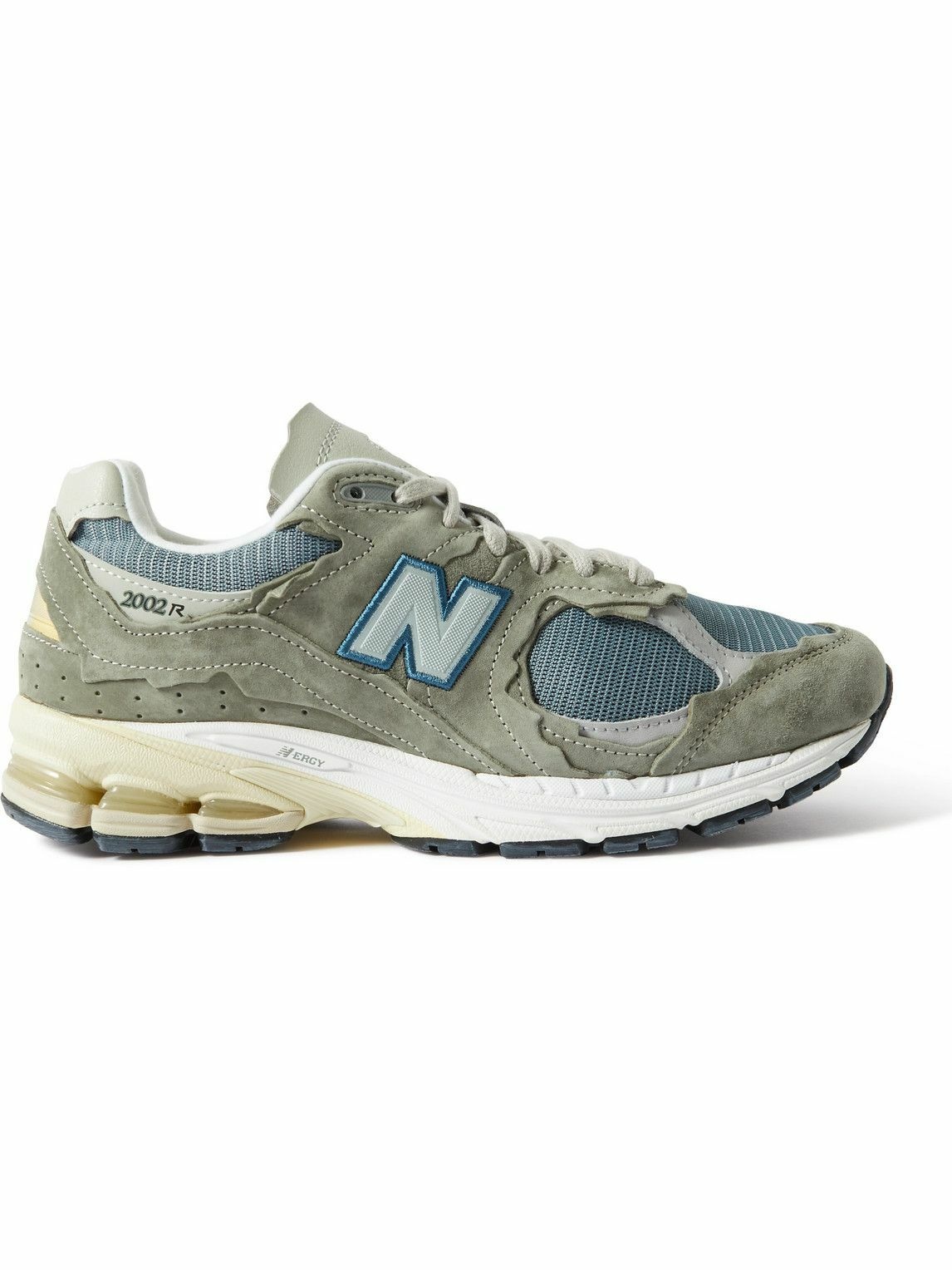 Photo: New Balance - 2002R Leather-Trimmed Suede and Mesh Sneakers - Gray