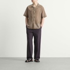 Auralee Men's Airy Light Cotton Check Shirt in Brown Gingham Check