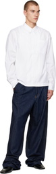 Dries Van Noten White Cotton Zip Shirt