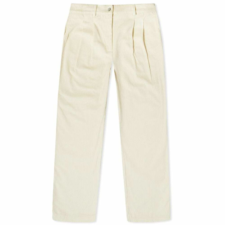 Photo: DONNI. Women's Cord Pleated Trouser in Creme