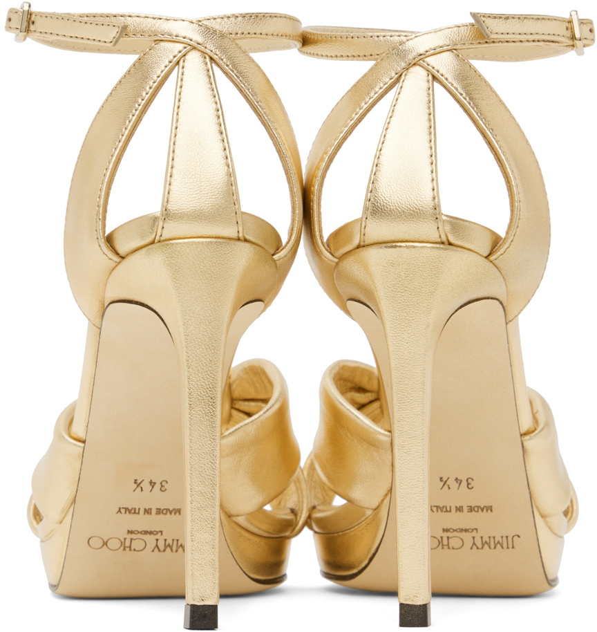 Jimmy Choo Gold Rosie 100 Sandals Jimmy Choo
