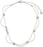 YVMIN White Double Beaded Necklace