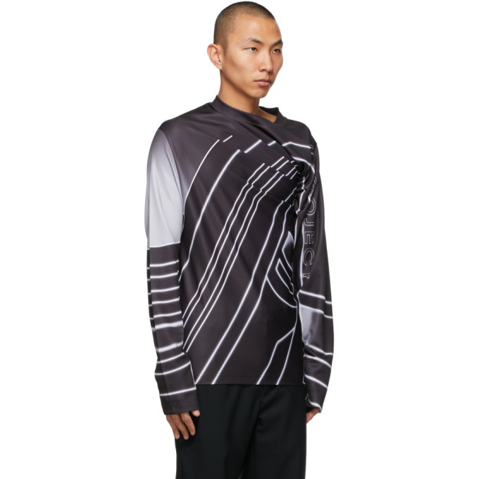 トップス Y project Y/Project Black Draped Moto Print Long Sleeve T-Shirt Y/Project
