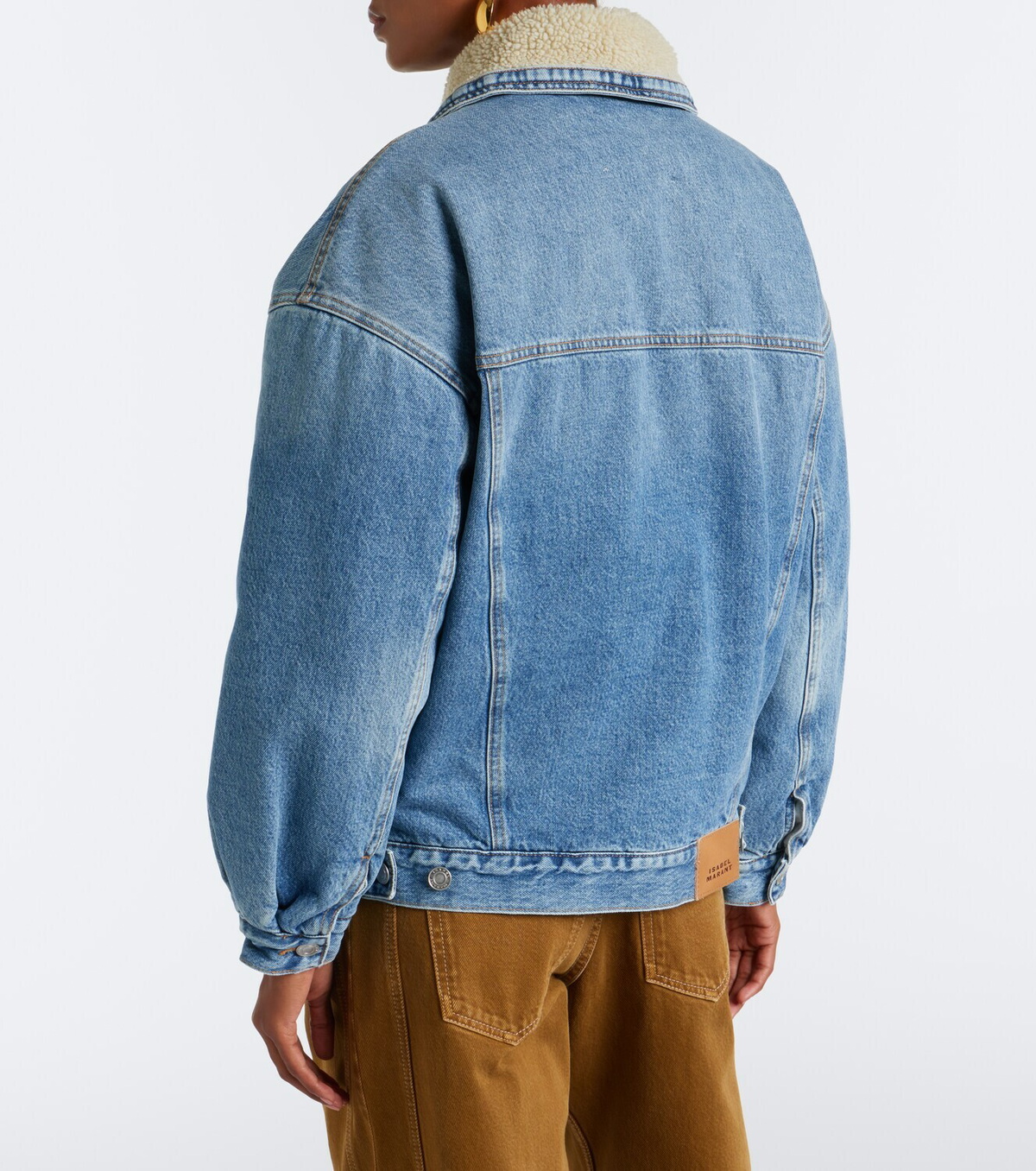 Isabel Marant Pimia fleece-trimmed denim jacket