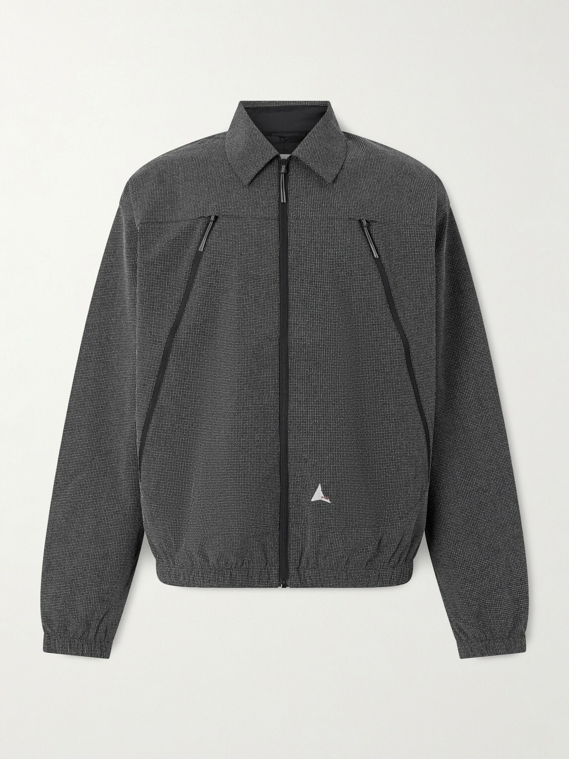 ROA - Lamon Logo-Embroidered Micro-Check Shell Jacket - Black