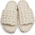 Chloé Off-White Wavy Braided Leather Platform Sandals
