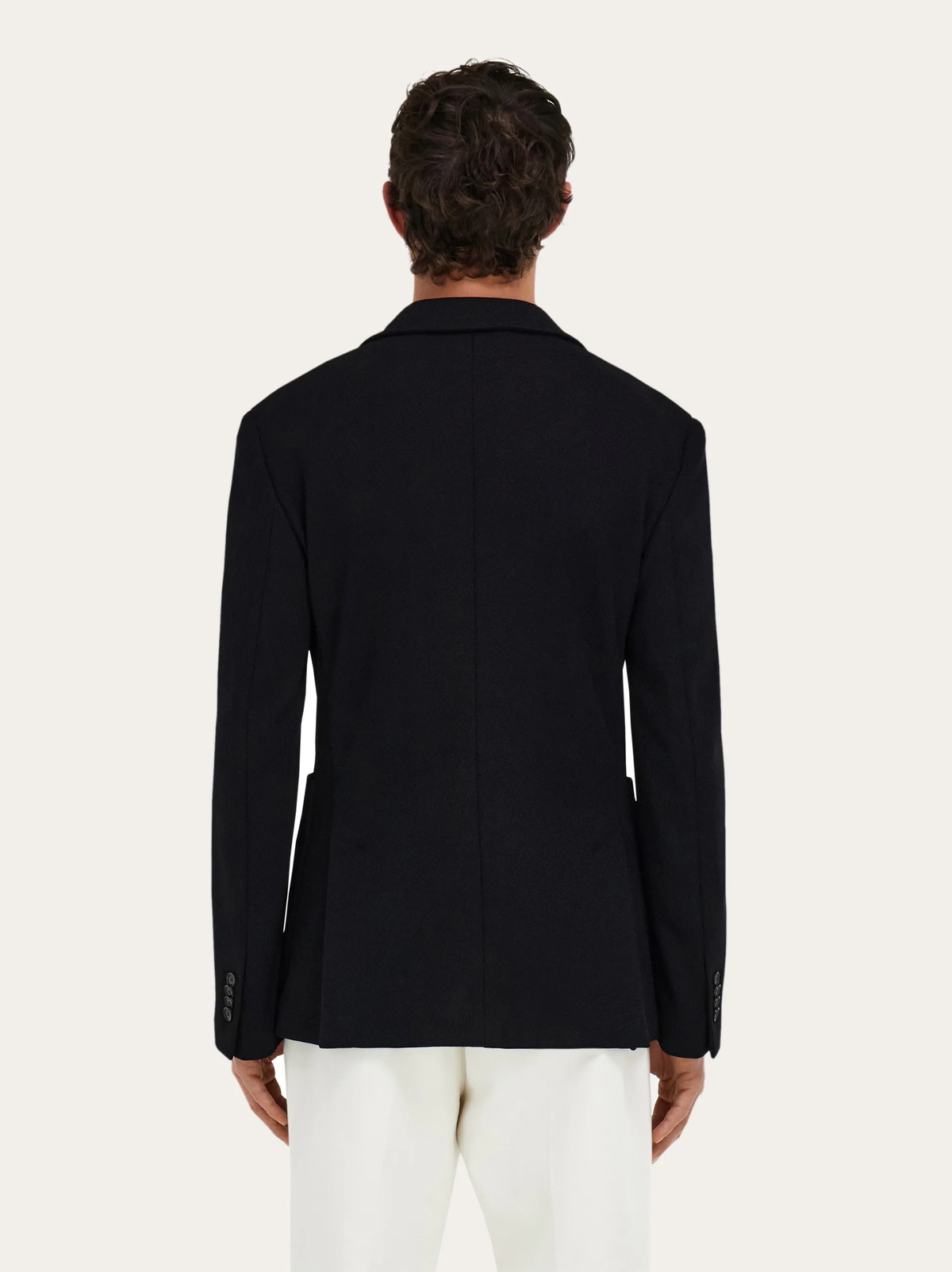 Ferragamo Mens Single breasted jersey blazer in Black