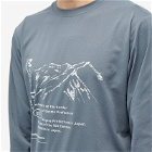 Snow Peak Men's x Mountain of Moods Mt.Tanigawa Long Sleeve T-Shir in Grey