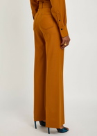 Victoria Beckham Alina Flared-leg Twill Trousers Bronze