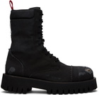 424 Black X Canvas Boots
