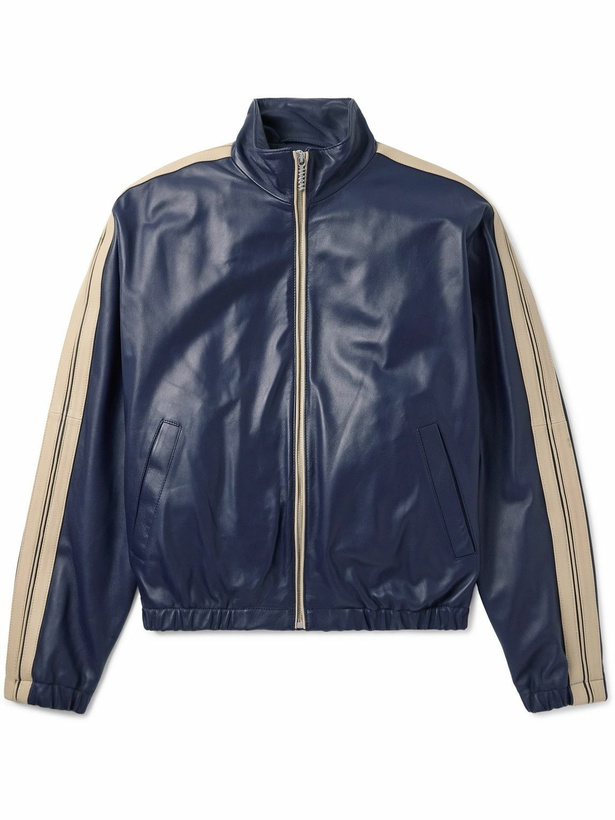 Photo: Marni - Striped Leather Jacket - Blue