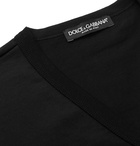 Dolce & Gabbana - Slim-Fit Logo-Appliquéd Cotton-Jersey T-Shirt - Men - Black