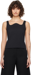 RECTO Black RC Signature Curved Neck Top