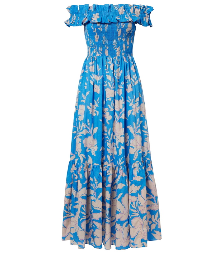 Photo: Poupette St Barth Suzanne shirred cotton muslin maxi dress