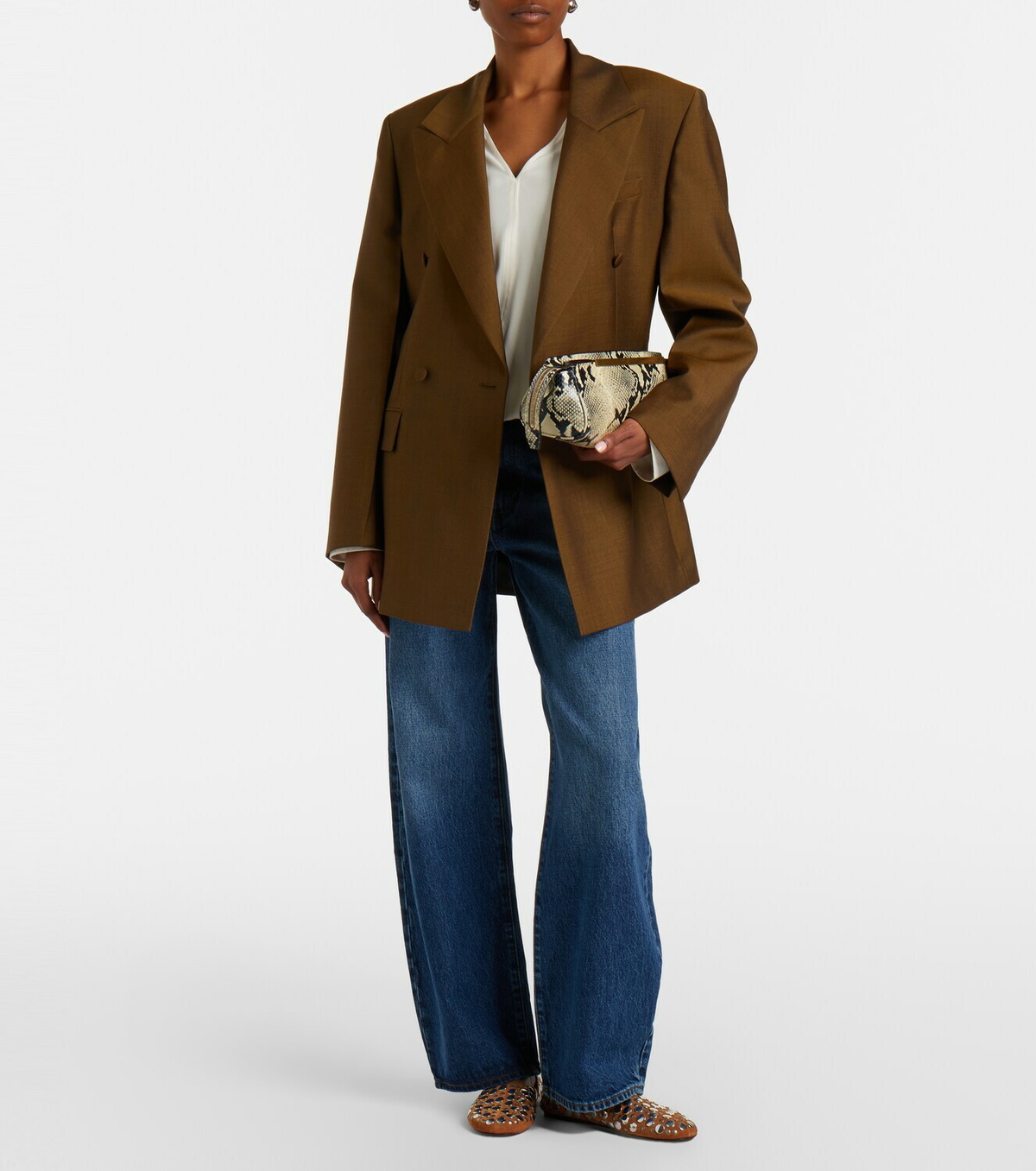 Frame The Bow barrel-leg jeans
