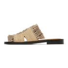 Loewe Beige Raffia Mule Sandals
