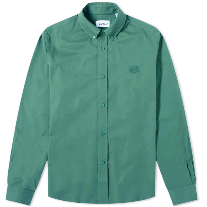 Photo: Kenzo Men's Tiger Crest Button Down Shirt in Pine