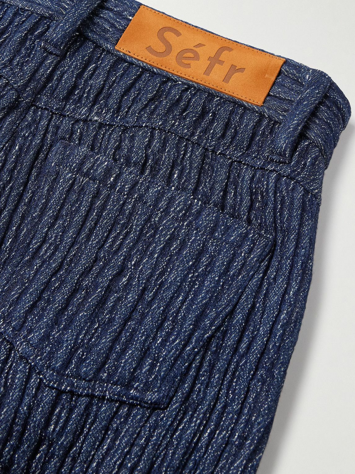 Séfr - Nasedo Straight-Leg Ribbed Cotton-Blend Bouclé Trousers - Blue