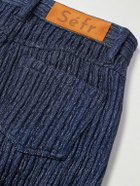 Séfr - Nasedo Straight-Leg Ribbed Cotton-Blend Bouclé Trousers - Blue