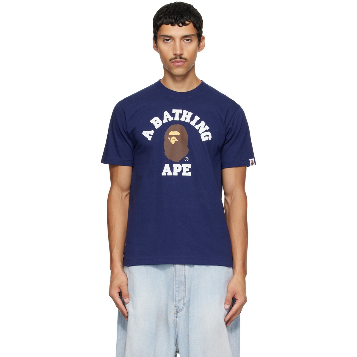 BAPE Navy College T-shirt