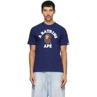 BAPE Navy College T-shirt