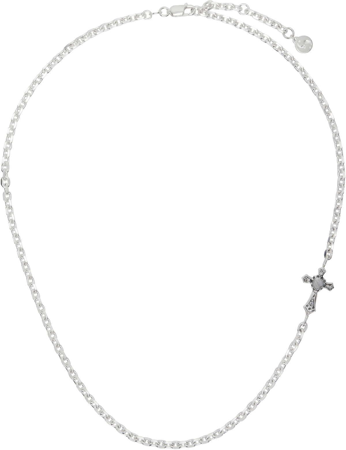 Stolen Girlfriends Club SSENSE Exclusive Silver Gothic Side Cross Necklace