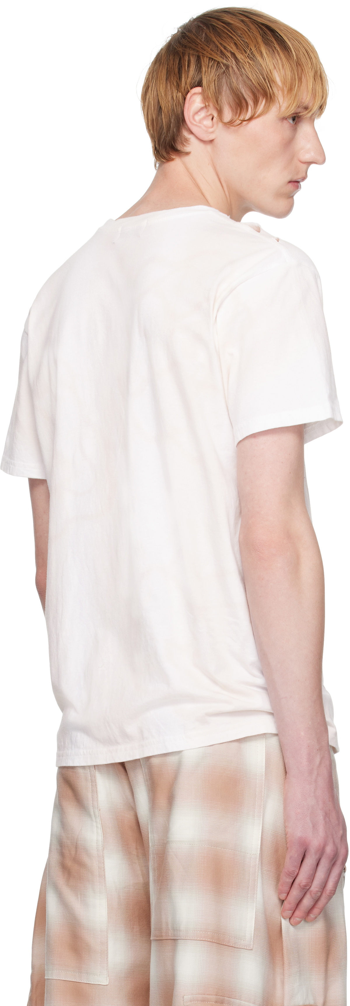 Collina Strada White & Beige Remnant Star T-shirt