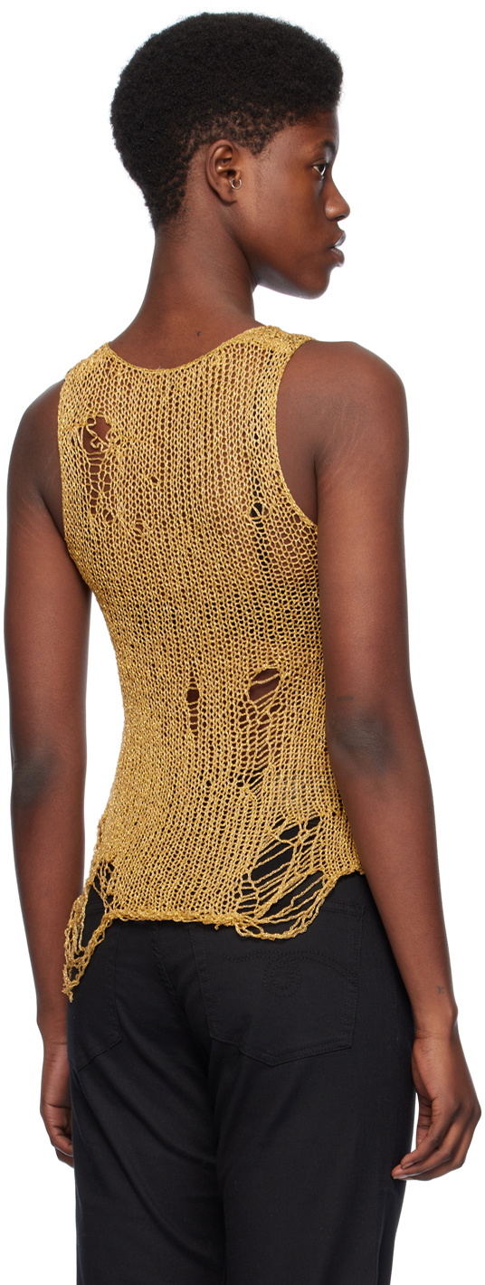 R13 Gold Distressed Tank Top R13