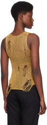 R13 Gold Distressed Tank Top