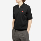 Comme des Garçons Play Men's Knit Polo Shirt in Black